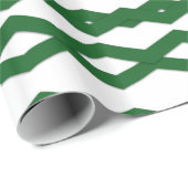 Green und White Zigzag Design Geschenkpapier (Rolleneckpunkt)