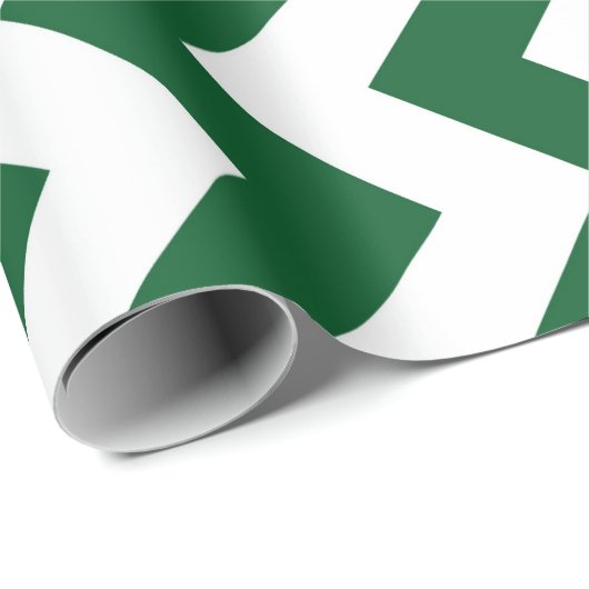 Green und White Zigzag Geschenkpapier (Rolleneckpunkt)