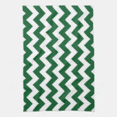 Green und White Zigzag Geschirrtuch (Vertikal)
