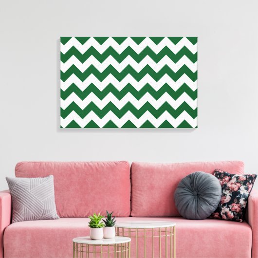 Green und White Zigzag Leinwanddruck (Insitu (Wohnzimmer))