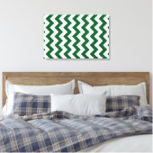 Green und White Zigzag Leinwanddruck (Insitu (Schlafzimmer))