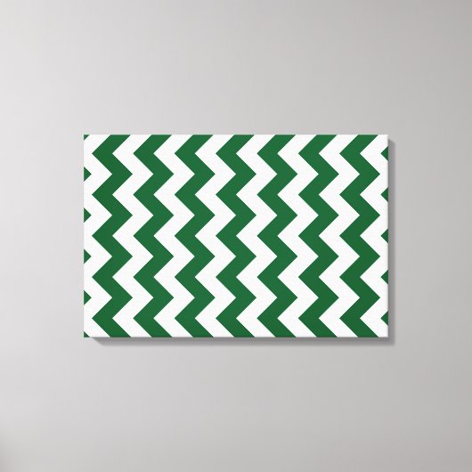 Green und White Zigzag Leinwanddruck (Vorderseite)