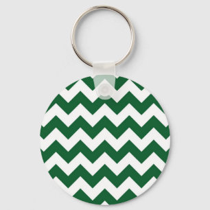 Green und White Zigzag Schlüsselanhänger