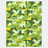 Green und Yellow Digital Camouflage Fleece Blanket (Vorderseite)