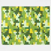 Green und Yellow Digital Camouflage Fleece Blanket (Vorderseite (Horizontal))