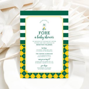 Green und Yellow Golf Baby Dusche Einladung