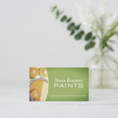 Green und Yellow Interior Painter Business Cards Visitenkarte (Stehend Vorderseite)