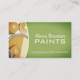 Green und Yellow Interior Painter Business Cards Visitenkarte