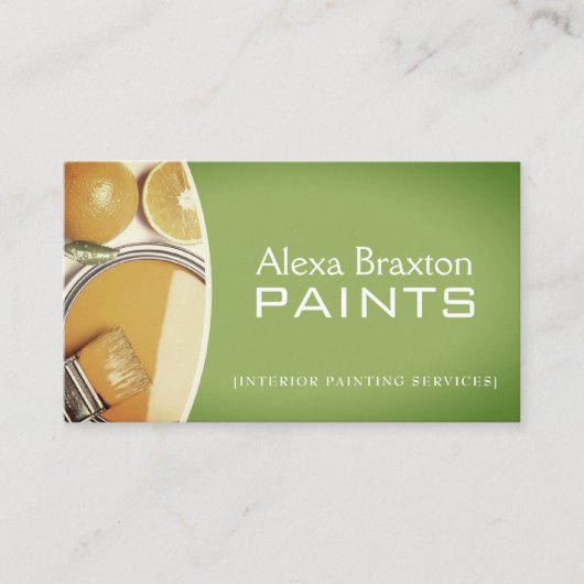 Green und Yellow Interior Painter Business Cards Visitenkarte (Vorderseite)