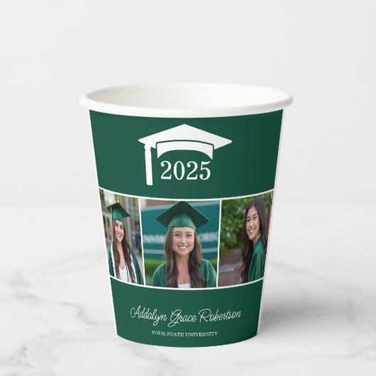 Green Uni University 3 Foto Abschluss Pappbecher (Vorderseite)