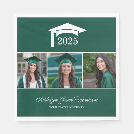 Green Uni University 3 Foto Abschluss Serviette (Vorderseite)