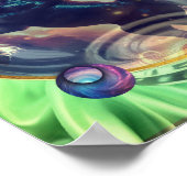 Green Unicorn Globe Poster (Ecke)