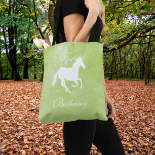 Green Unicorn Personalisiert Tote Bag Tasche