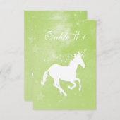 Green Unicorn Wedding Reception Table Card Einladung (Vorne/Hinten)