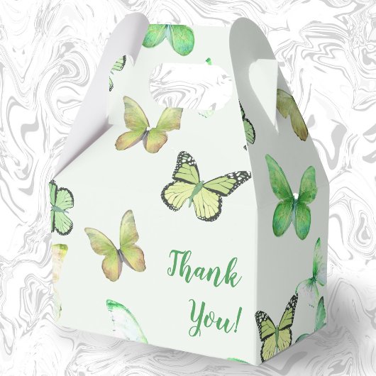 Green Unisex Butterfly Baby Dusche Danke Geschenkschachtel