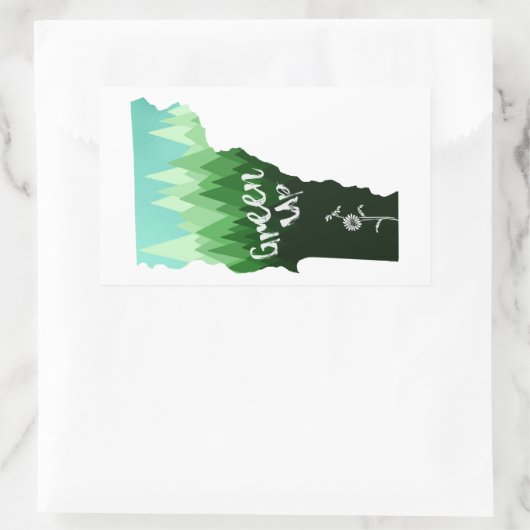 Green Up Vermont Rechteckiger Aufkleber (Tasche)