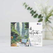 Green Urban Architect Minimalist Christmas Postkarte (Stehend Vorderseite)