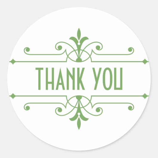 Green v2 Extravagant Ornamental Danke Stickers (Vorderseite)