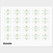 Green v2 Extravagante Ornamental Wedding Stickers (Blatt)
