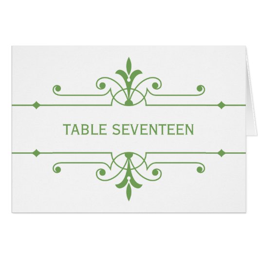 Green v2 Extravagante Tischnummer (Vorderseite (Horizontal))