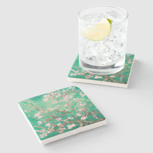 Green Van Gogh Almond Bllossoms Steinuntersetzer