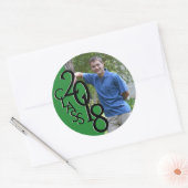 Green Varsity 2018 Abschluss Class with Foto Runder Aufkleber (Umschlag)