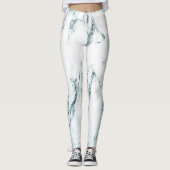 Green Vein Marble Look Leggings (Vorderseite)