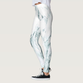 Green Vein Marble Look Leggings