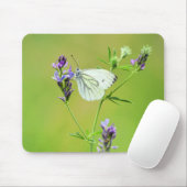 Green Veined White Butterfly Mousepad (Mit Mouse)
