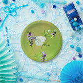 Green Veined White Butterfly Pappteller (Party)