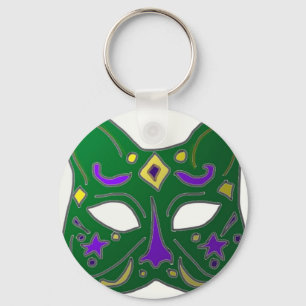 Green Venetian Cat Mask Design Schlüsselanhänger