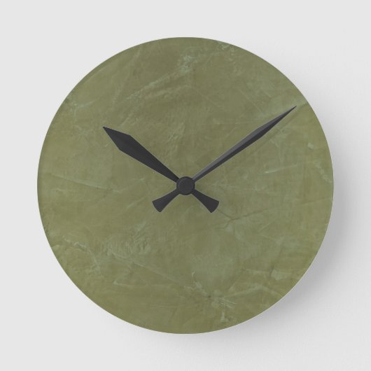 Green Venetian Plaster Runde Wanduhr (Vorderseite)