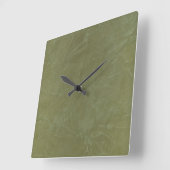 Green Venetian Plaster Square Wallclock Quadratische Wanduhr (Winkel)