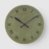 Green Venetian Plaster Wallclock Runde Wanduhr (Vorderseite)