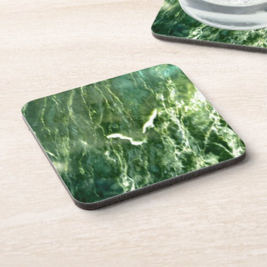 Green Verde Alpi Marble Getränkeuntersetzer (Linke Seite)