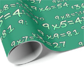 GREEN - VERDE, Tabelle VON 9, 9 - TIMES TABLE - Geschenkpapier (Rolleneckpunkt)