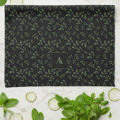 Green verlass Muster Monogram Küchentücher (Gefaltet)