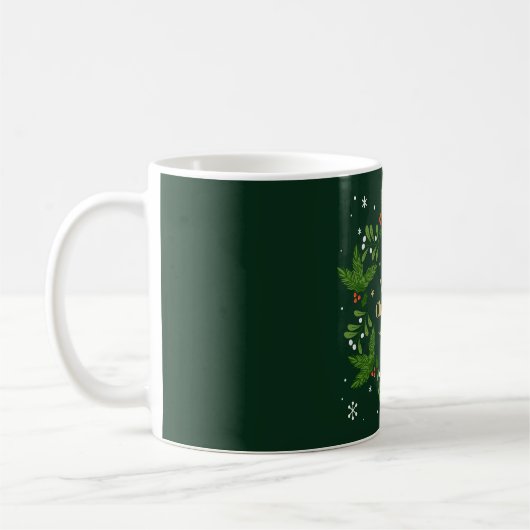 Green Verlass Snowflake Frohe Weihnachten Kaffeetasse (Links)