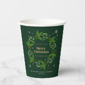 Green Verlass Snowflake Frohe Weihnachten Pappbecher (Vorderseite)