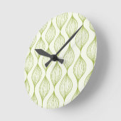 Green vertical ogee pattern background runde wanduhr (Winkel)