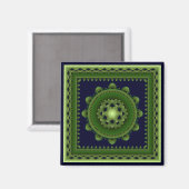 Green verziert gerahmt Mandala Magnet (Vorderseite/Rückseite)