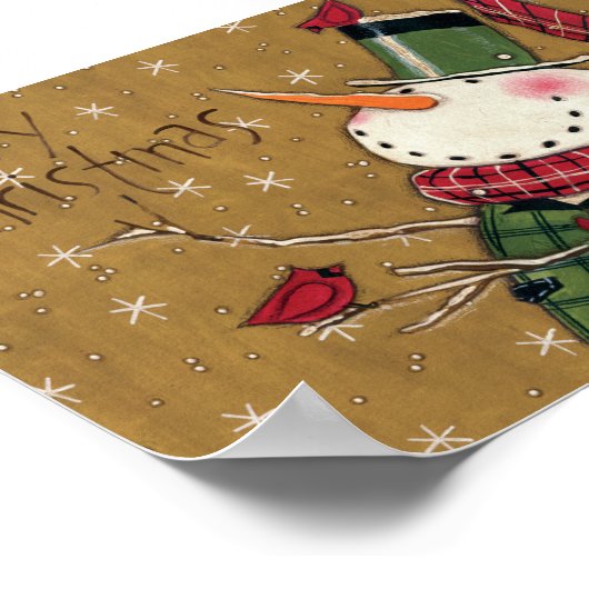 Green Vested Snowman Poster (Ecke)