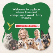 Green Veterinary Clinic Dogs Pet Shops antistress Untersetzer (Vorderseite)