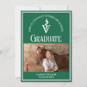 Green Veterinary School Foto Custom Abschluss Ankündigung (Vorderseite)