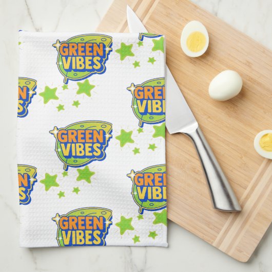 Green Vibes, World Environment Day, Rett THE Earth Geschirrtuch (Viertel Falte)