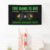 Green Video Game Birthday Banner (Insitu)