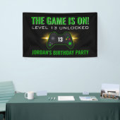 Green Video Game Birthday Banner (Messeveranstaltung)