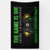 Green Video Game Birthday Banner (Vertikal)
