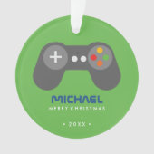 Green Video Game Controller Kids Weihnachten Ornament (Vorderseite)