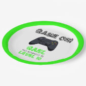 Green Video Game Truck Geburtstag Pappteller (Schrägansicht)